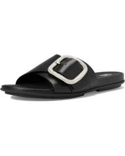 FitFlop Gracie Crystal Maxi-Buckle Leather Slides | Sandals -Shoe Rush Shop 619ZoLmfBTL. AC SR736920