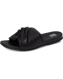 FitFlop Gracie Soft-Twist Leather Slides | Sandals -Shoe Rush Shop 61BPrnk8AGL. AC SR736920
