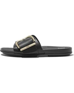 FitFlop Gracie Maxi-Buckle Leather Slides | Sandals -Shoe Rush Shop 61ESbSWojbL. AC SR736920
