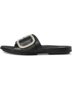 FitFlop Gracie Crystal Maxi-Buckle Leather Slides | Sandals -Shoe Rush Shop 61Lz54a8BmL. AC SR736920