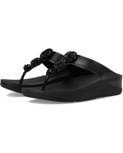 FitFlop Fino Beadie-Button Metallic Toe-Post Sandals | Heels