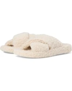 FitFlop Iqushion D-Luxe Padded Teddy Cross Slides | Sandals -Shoe Rush Shop 61kFJ6Foq8L. AC SR736920