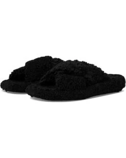 FitFlop Iqushion D-Luxe Padded Teddy Cross Slides | Sandals