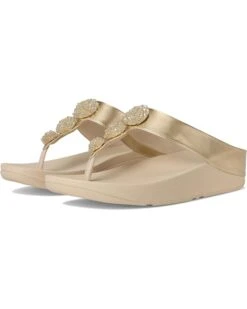 FitFlop Fino Beadie-Button Metallic Toe-Post Sandals | Heels -Shoe Rush Shop 71DBF13G1L. AC SR736920