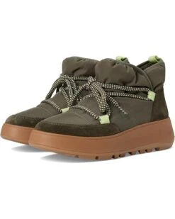 FitFlop F-Mode Water-Resistant Fleece-Lined Mesh Flatform Laced Booties | Boots