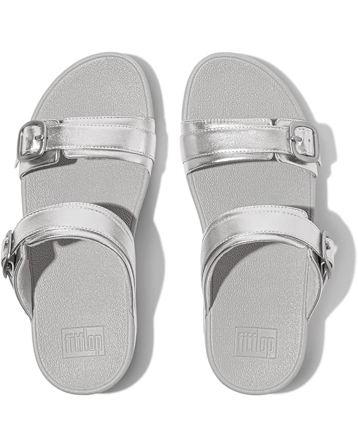 FitFlop Lulu Adjustable-Buckle Metallic-Leather Slides | Sandals 4 FitFlop Lulu Adjustable-Buckle Metallic-Leather Slides | Sandals - Image 2