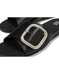 FitFlop Gracie Crystal Maxi-Buckle Leather Slides | Sandals -Shoe Rush Shop 71IEtQe4QqL. AC SR736920
