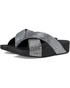 FitFlop Lulu Glitterball Cross Slides | Sandals
