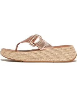FitFlop F-Mode Espadrille Adj. Leather Flatform Toe-Thongs | Sandals -Shoe Rush Shop 71VjJ6FuRBL. AC SR736920