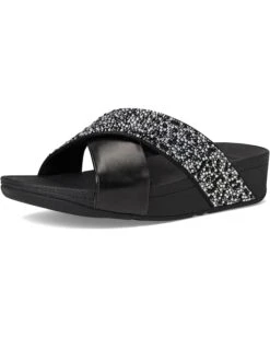 FitFlop Lulu Crystal-Mix Metallic Cross Slides | Sandals -Shoe Rush Shop 71ZoEzd8r0L. AC SR736920