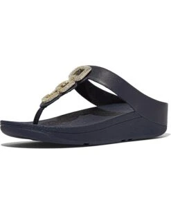 FitFlop Fino Crystal-Chain Leather Toe-Post Sandals -Shoe Rush Shop 71ngt5HMAyL. AC SR736920