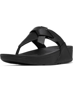 FitFlop Lulu Folded-Knot Leather Toe-Post Sandals