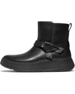 FitFlop F-Mode Folded-Knot Leather Flatform Short Boots -Shoe Rush Shop 71y94JvxBL. AC SR736920