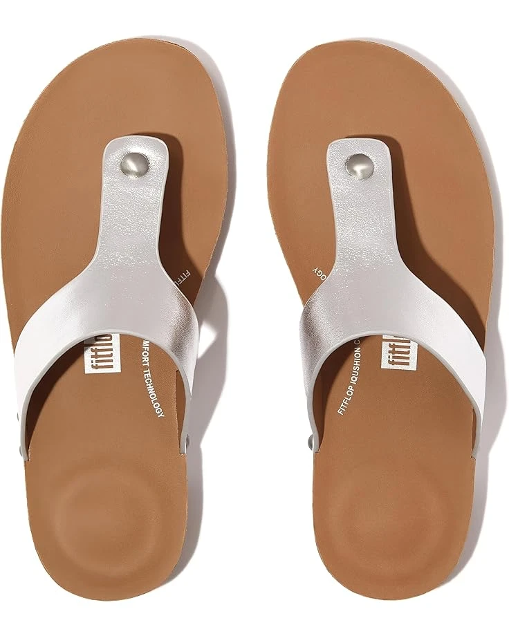 FitFlop Iqushion Metallic-Leather Toe-Post Sandals 3 FitFlop Iqushion Metallic-Leather Toe-Post Sandals