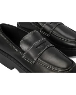 FitFlop F-Luma Contrast-Stitch Leather Demi-Wedge Loafers -Shoe Rush Shop 81VDumTZxGL. AC SR736920