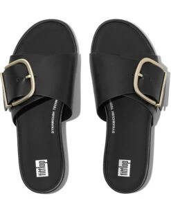 FitFlop Gracie Maxi-Buckle Leather Slides | Sandals