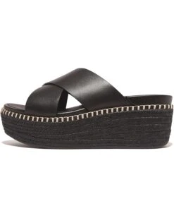 FitFlop Eloise Espadrille Leather Wedge Cross Slides | Heels -Shoe Rush Shop 81xXDx1LI1L. AC SR736920