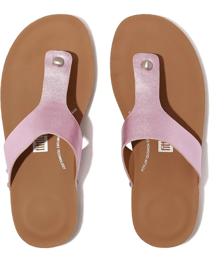 FitFlop Iqushion Metallic-Leather Toe-Post Sandals 7 FitFlop Iqushion Metallic-Leather Toe-Post Sandals - Image 5