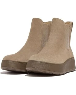 FitFlop F-Mode Suede Flatform Chelsea Boots 2-Tone Elastic